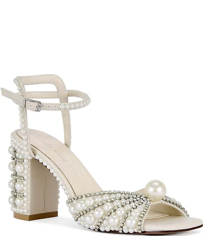 Azalea Wang Esteva Pearl Embellished Dress Sandals