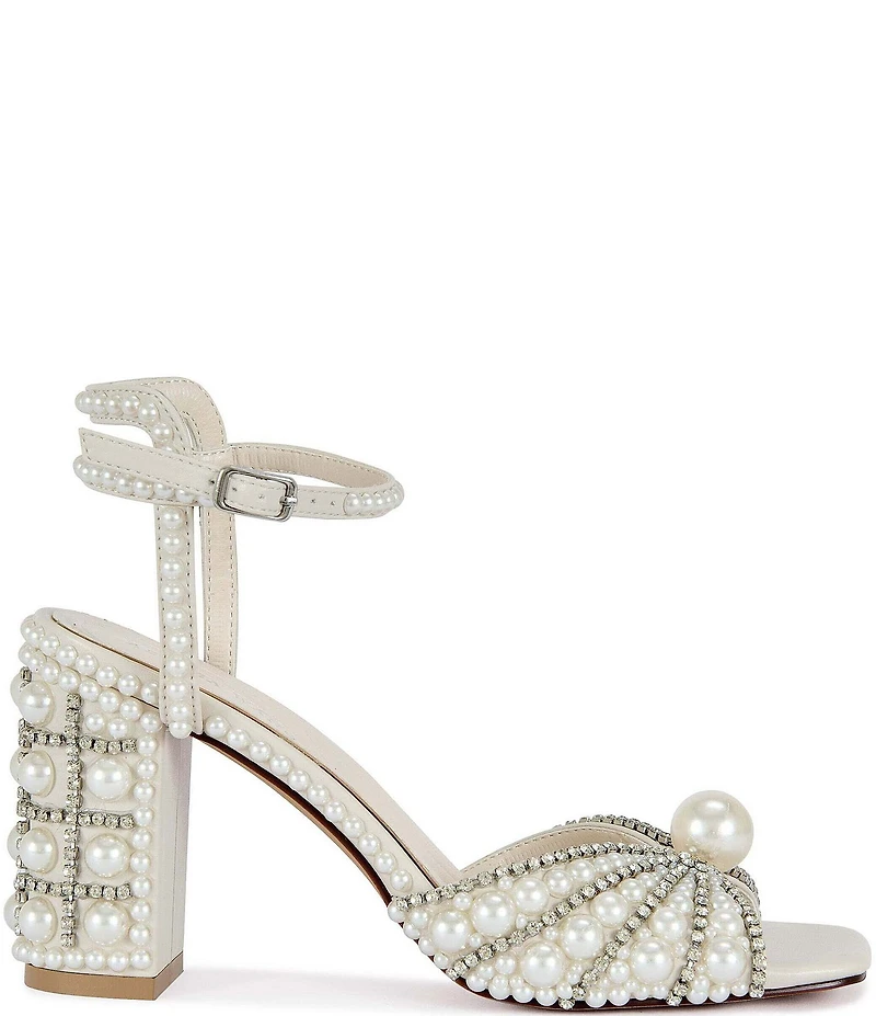 Azalea Wang Esteva Pearl Embellished Dress Sandals