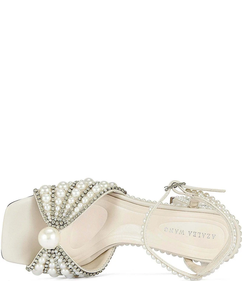 Azalea Wang Esteva Pearl Embellished Dress Sandals