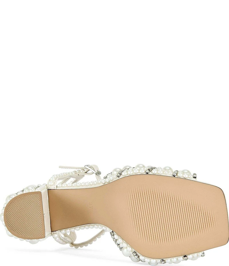 Azalea Wang Esteva Pearl Embellished Dress Sandals
