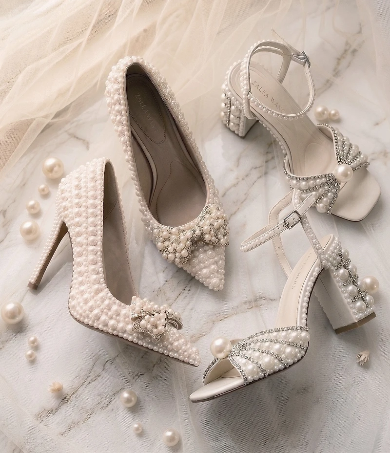 Azalea Wang Esteva Pearl Embellished Dress Sandals