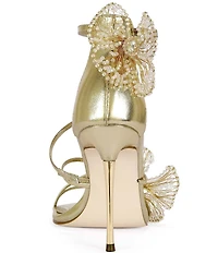 Azalea Wang Evanthe Metallic Beaded Ornament Dress Sandals
