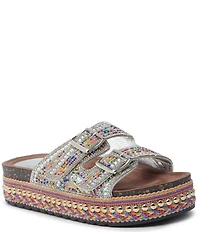 Azalea Wang Ezri Embellished Banded Platform Sandals