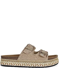 Azalea Wang Ezri Rhinestone Studded Platform Slide Sandals