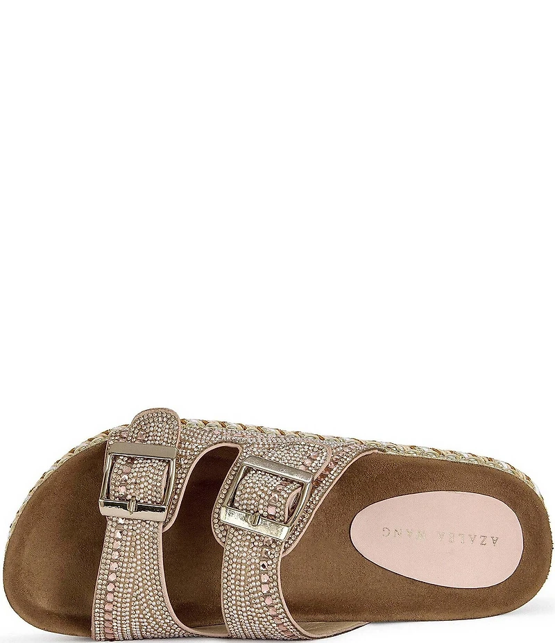 Azalea Wang Ezri Rhinestone Studded Platform Slide Sandals