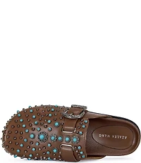 Azalea Wang Flair Turquoise Studded Clogs