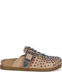 Azalea Wang Flair Turquoise Studded Clogs
