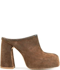 Azalea Wang Florea Denim Block Heel Platform Mules