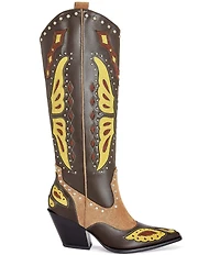 Azalea Wang Flutter Butterfly Western Studded Tall Boots