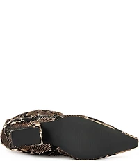 Azalea Wang Francoise Snake Print Suede Slouch Shaft Pointed Toe Tall Boots