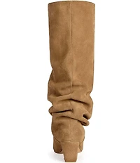 Azalea Wang Francoise Suede Slouch Shaft Pointed Toe Tall Boots