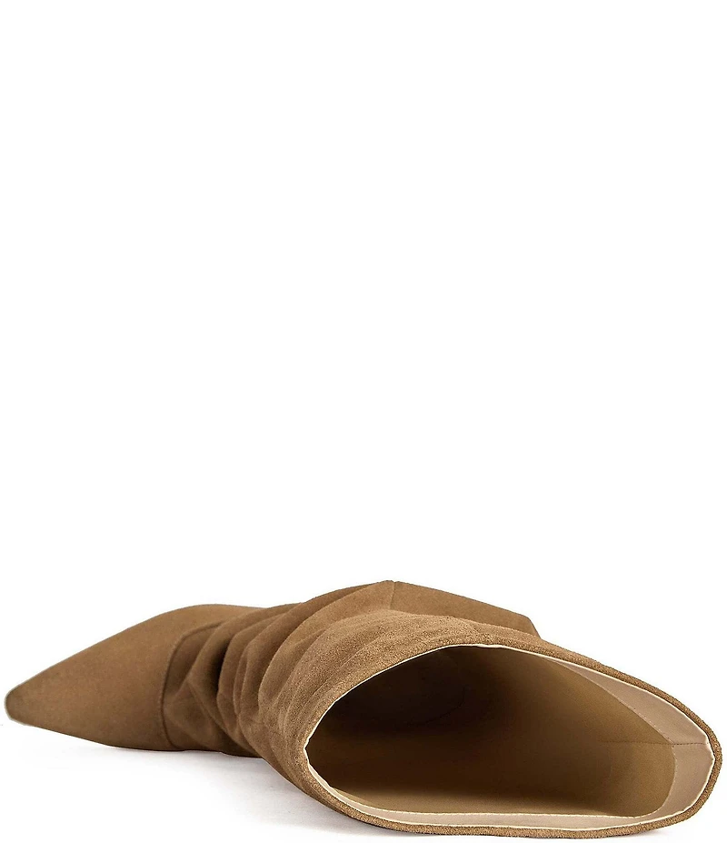 Azalea Wang Francoise Suede Slouch Shaft Pointed Toe Tall Boots