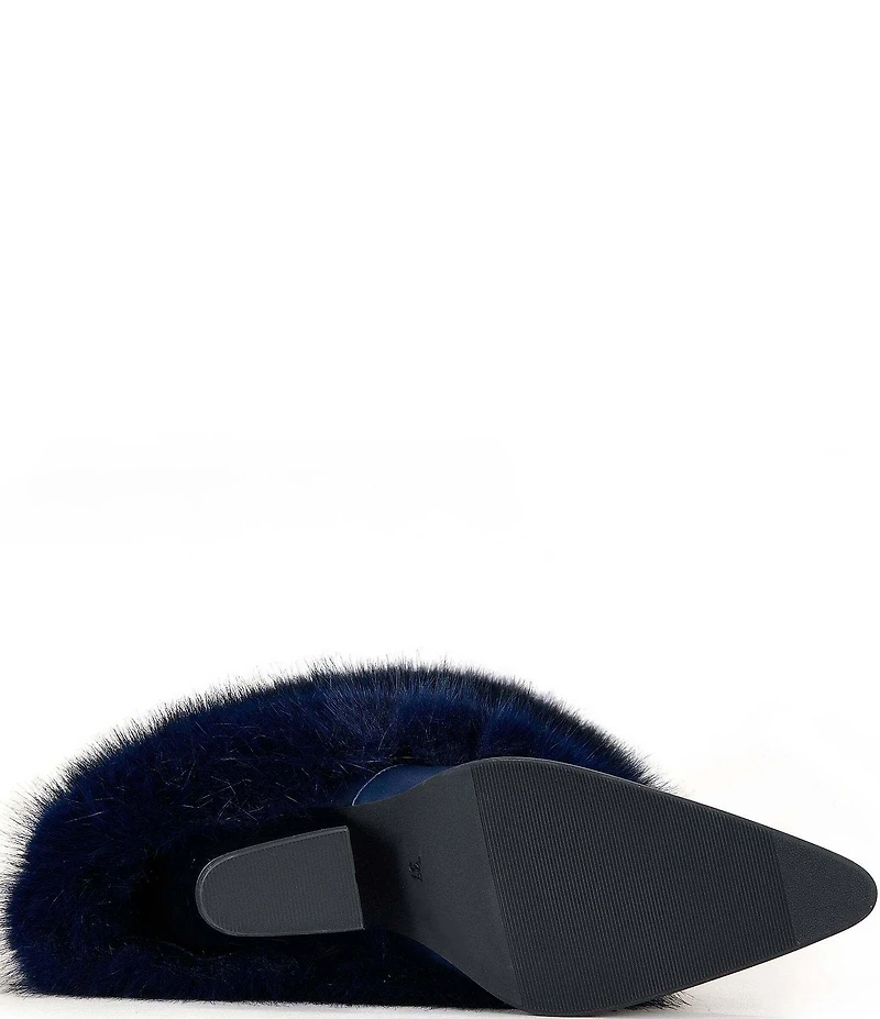 Azalea Wang Friata Faux Fur Pointed Toe Tall Boots