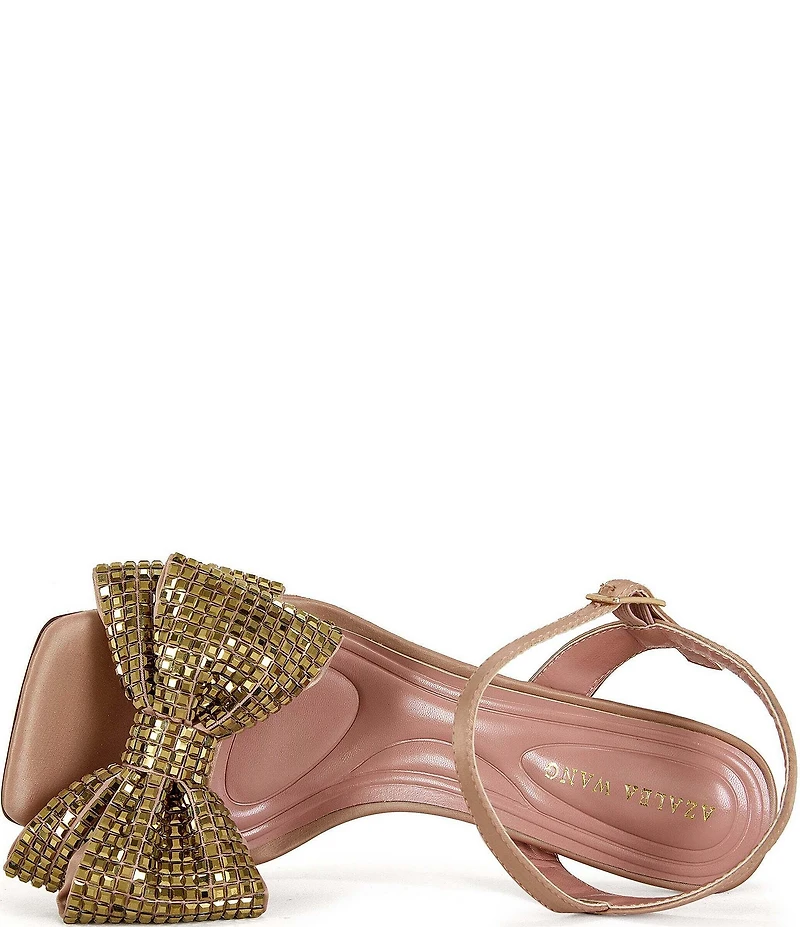 Azalea Wang Gamylle Rhinestone Bow Dress Sandals