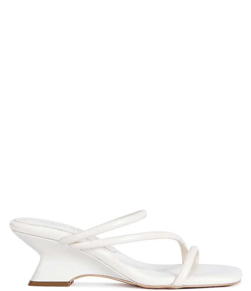 Azalea Wang Genna Square Toe Sculpted Wedge Slide Sandals