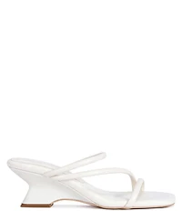 Azalea Wang Genna Square Toe Sculpted Wedge Slide Sandals