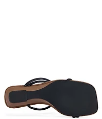 Azalea Wang Genna Square Toe Sculpted Wedge Slide Sandals