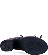 Azalea Wang Georgina Plaid Multi Strap Platform Block Heel Mary Janes