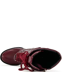 Azalea Wang Gernot Scaled Lace Up Platform Block Heel Mid Calf Boots