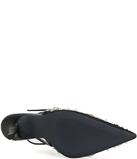 Azalea Wang Ghouldie Mesh Jewel Ornamented Ankle Strap Pumps