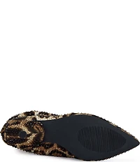 Azalea Wang Grimes Leopard Print Rhinestone Point Toe Slouch Kitten Heel Boots