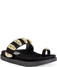 Azalea Wang Impisi Dome Hardware Toe Loop Sandals