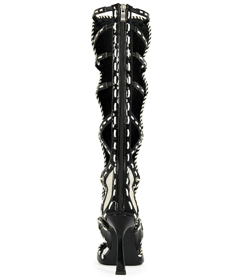 Azalea Wang Indrani High Zebra Print Gladiator Sandals