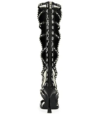 Azalea Wang Indrani High Zebra Print Gladiator Sandals