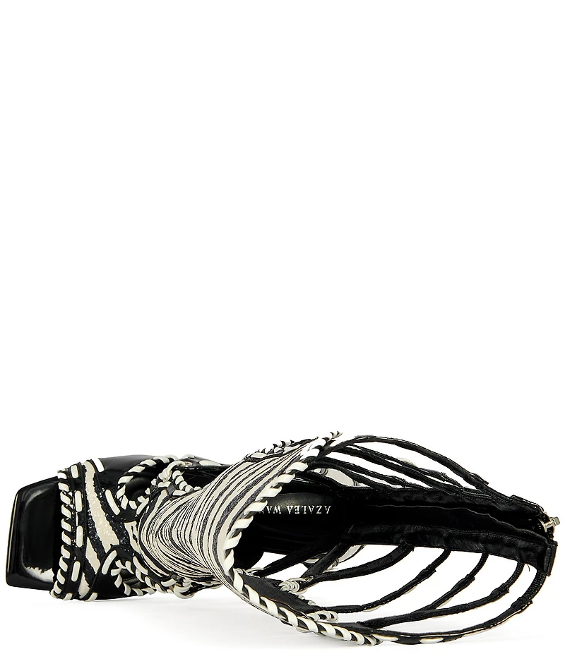 Azalea Wang Indrani High Zebra Print Gladiator Sandals