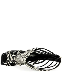 Azalea Wang Indrani High Zebra Print Gladiator Sandals