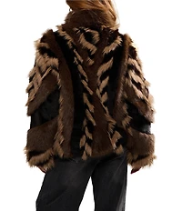 Azalea Wang Inez Stand Collar Faux Fur Zip Front Jacket
