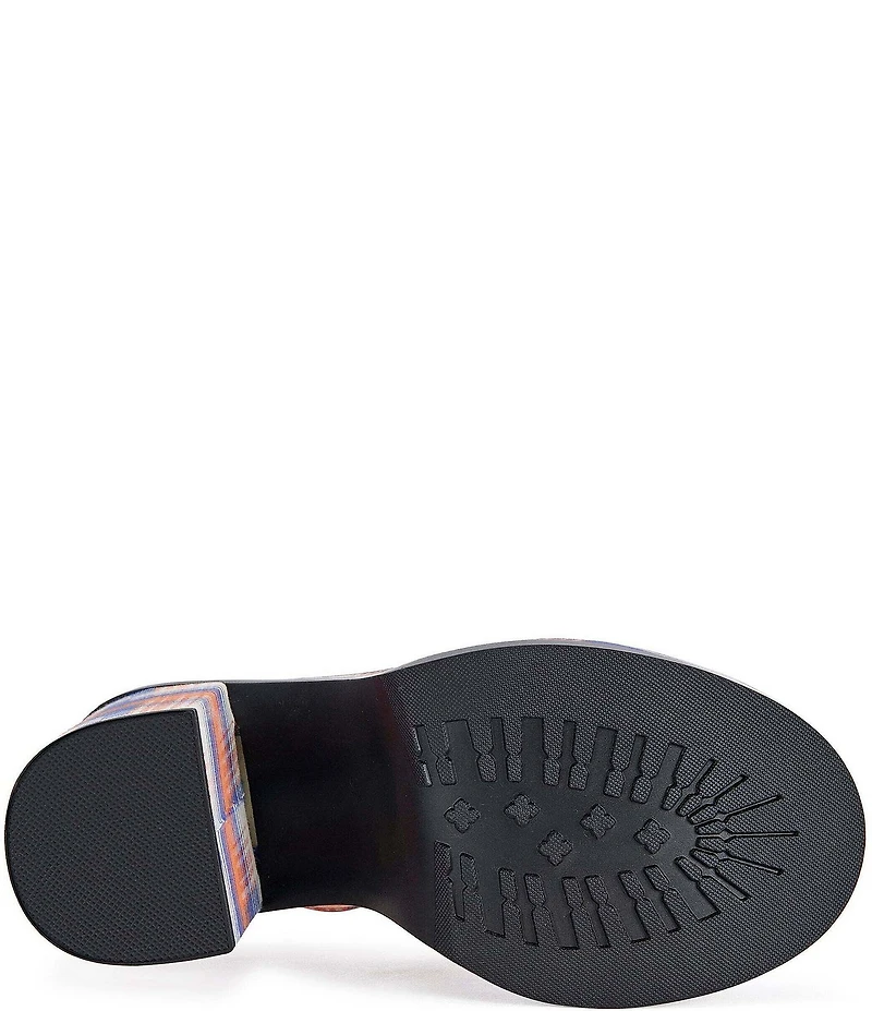 Azalea Wang Jaetyn Plaid Ankle Wrap Platform Block Heel Sandals