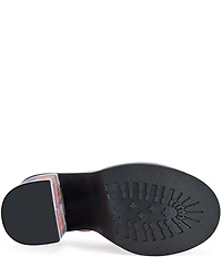 Azalea Wang Jaetyn Plaid Ankle Wrap Platform Block Heel Sandals