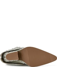 Azalea Wang Jaimy Studded Canvas Foldover Western Booties
