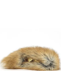 Azalea Wang Jameeck Red Fox Faux Fur Pointed Toe Stiletto Pumps