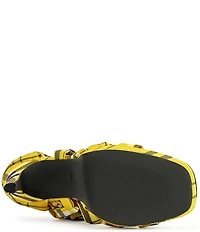 Azalea Wang Jemisha Plaid Wraparound Ankle Tie Platform Sandals