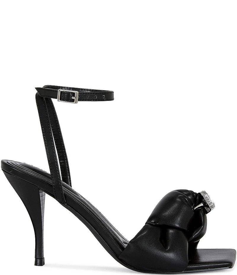 Azalea Wang Jiselle Knotted Jewel Ornament Ankle Strap Dress Sandals