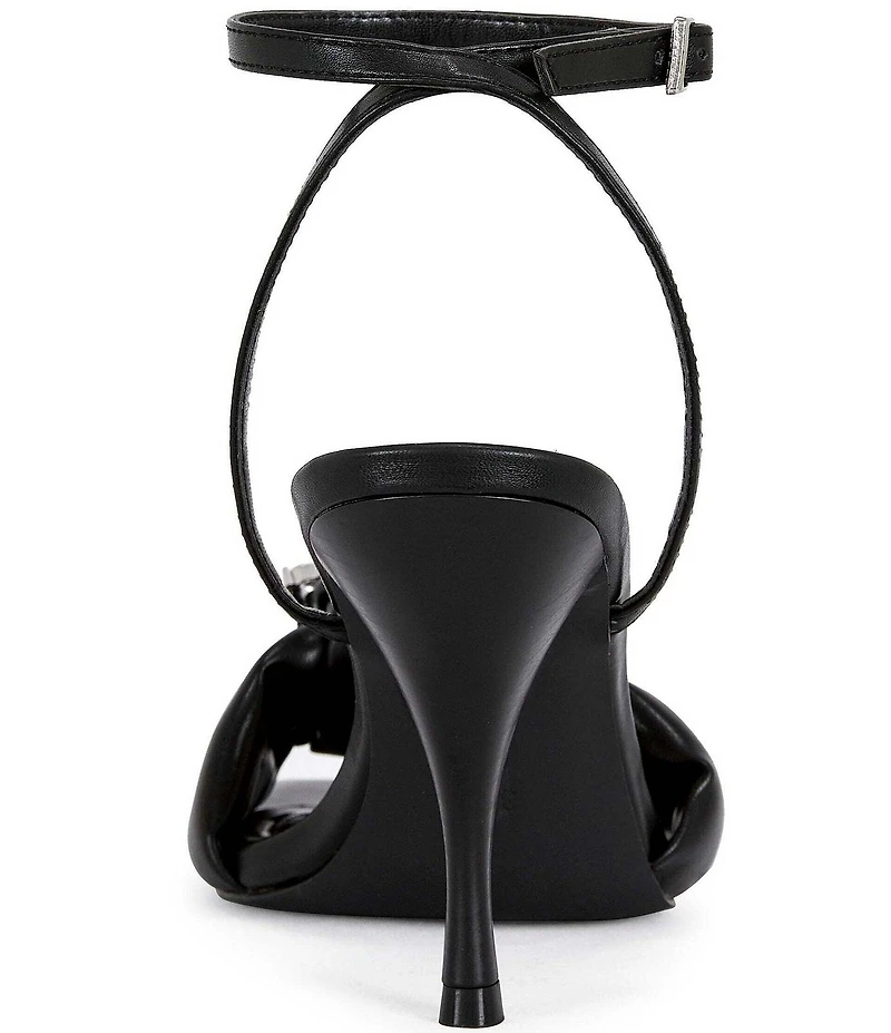 Azalea Wang Jiselle Knotted Jewel Ornament Ankle Strap Dress Sandals