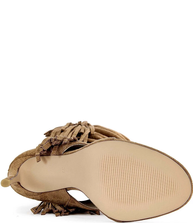 Azalea Wang Johanna Fringed Slouch Tall Thong Stiletto Boots