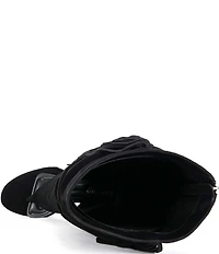 Azalea Wang Johanna Fringed Slouch Tall Thong Stiletto Boots