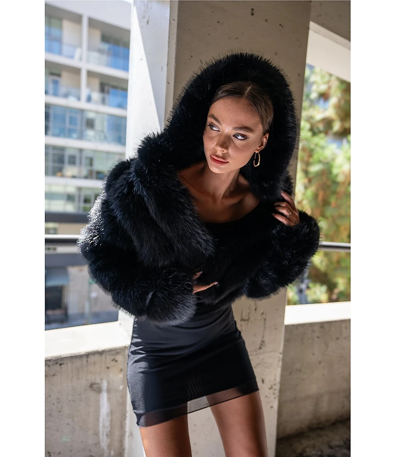 Azalea Wang Jolene Faux Fur Hooded Filled Jacket