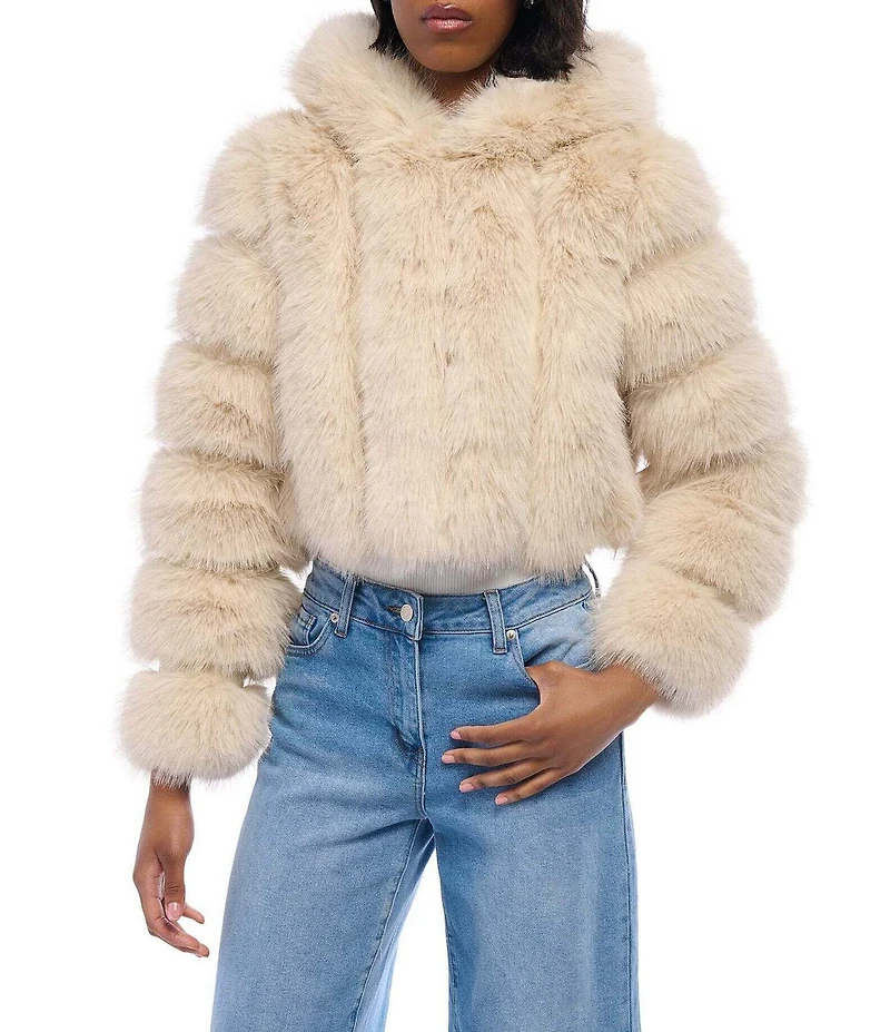 Azalea Wang Jolene Faux Fur Hooded Filled Jacket