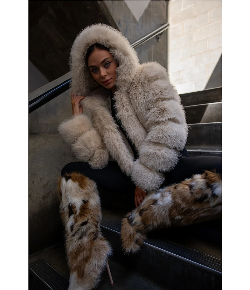 Azalea Wang Jolene Faux Fur Hooded Filled Jacket