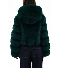 Azalea Wang Jolene Faux Fur Hooded Neck Long Sleeve Bomber Jacket
