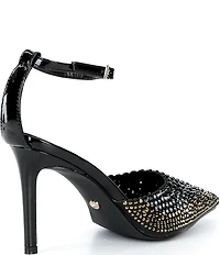 Azalea Wang Julippe Rhinestone Ankle Strap Dress Pumps