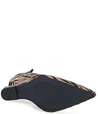 Azalea Wang Kabira Zebra Print Laced Back Curved Wedge Pumps