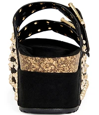 Azalea Wang Kaegan Studded Grommet Platform Slide Sandals