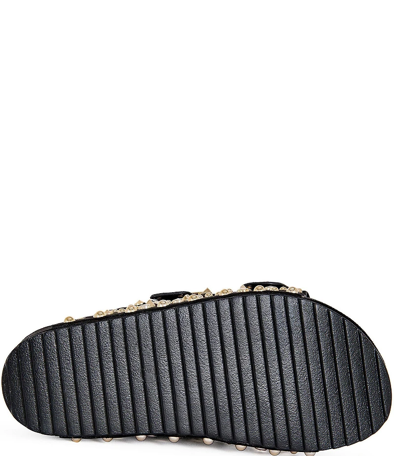 Azalea Wang Kaegan Studded Grommet Platform Slide Sandals