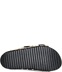 Azalea Wang Kaegan Studded Grommet Platform Slide Sandals