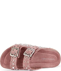 Azalea Wang Kaegan Studded Grommet Platform Slide Sandals